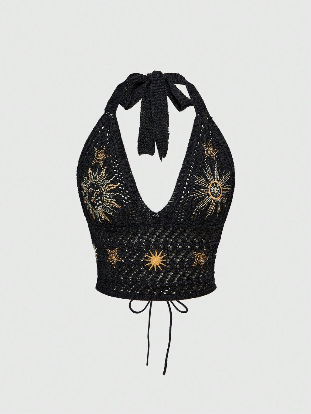 Halter Yaka Örme Crop