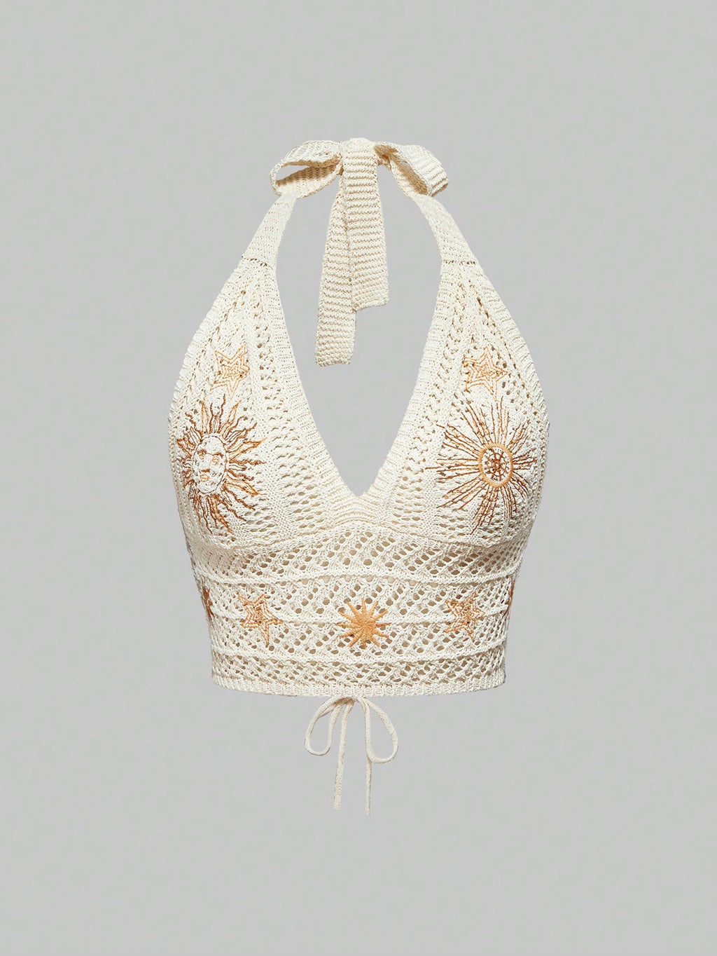Halter Yaka Örme Crop