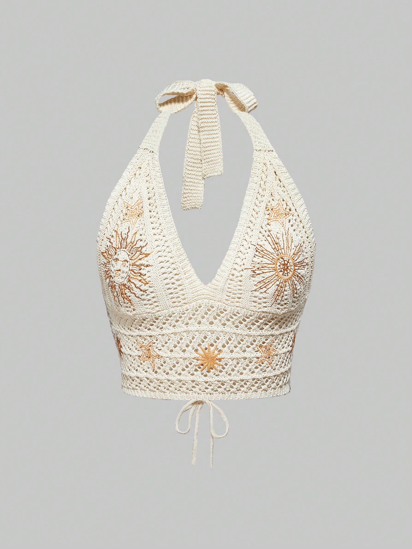 Halter Yaka Örme Crop