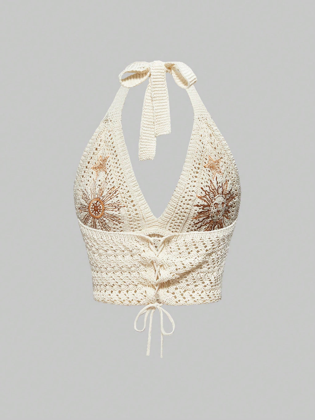Halter Yaka Örme Crop