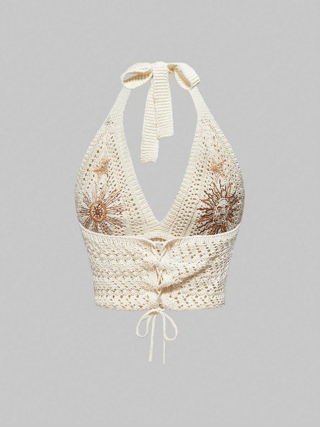 Halter Yaka Örme Crop