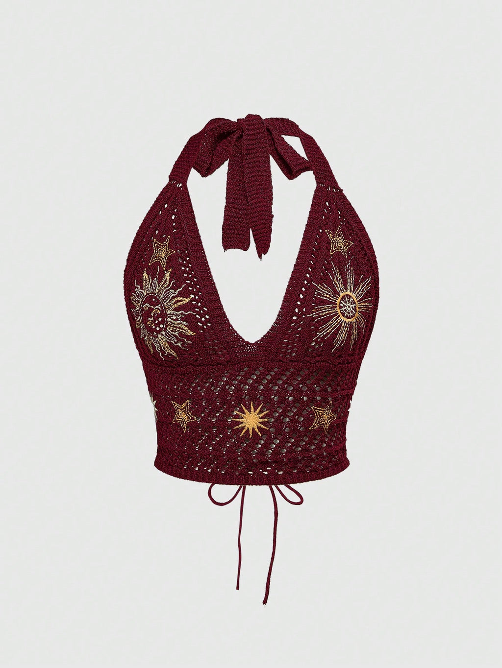 Halter Yaka Örme Crop