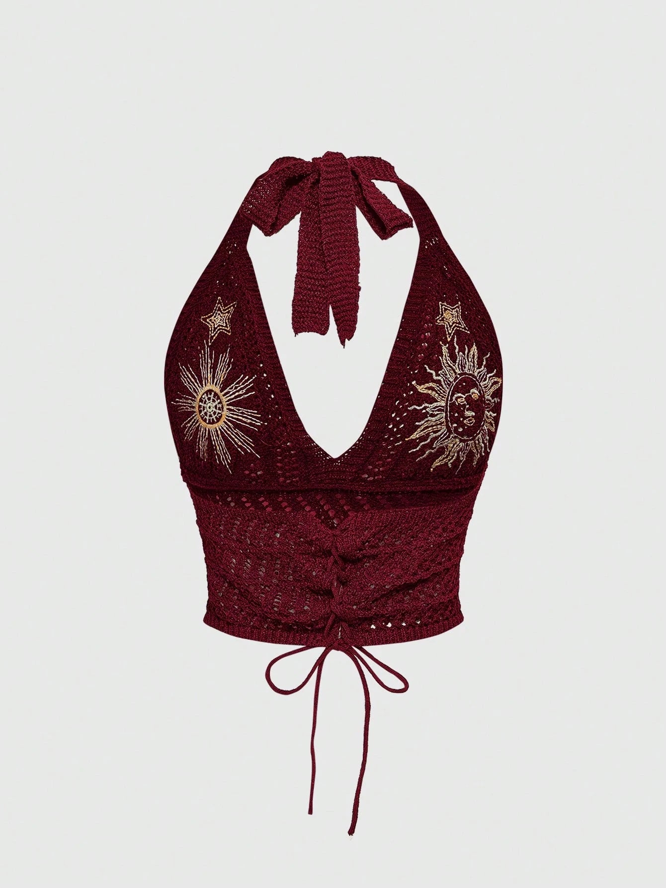 Halter Yaka Örme Crop