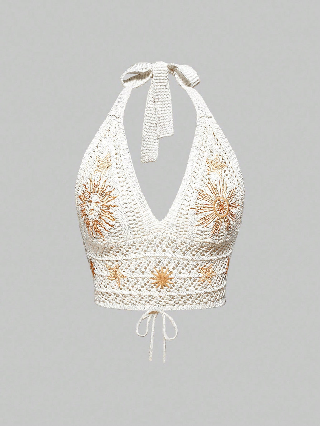 Halter Yaka Örme Crop