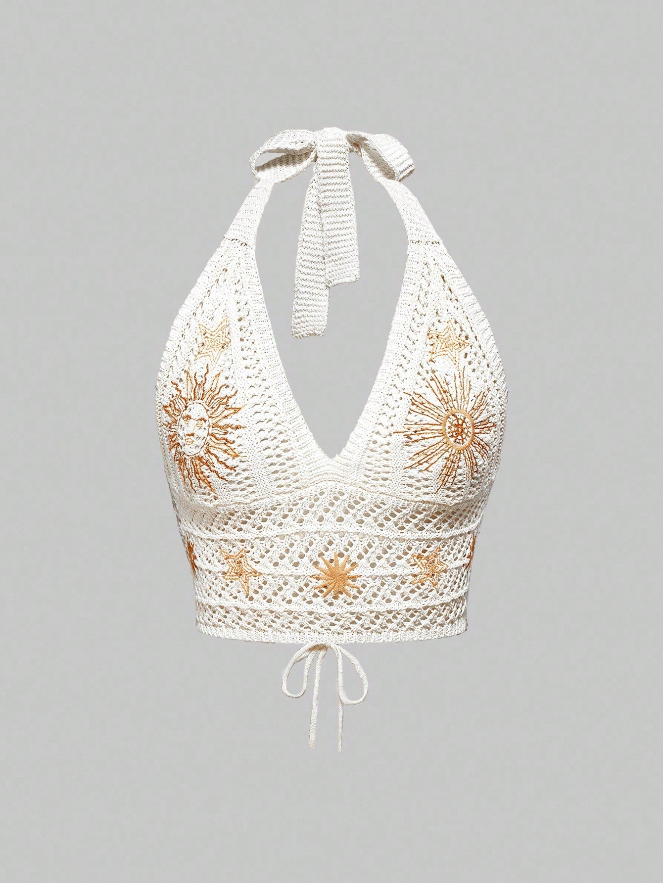 Halter Yaka Örme Crop