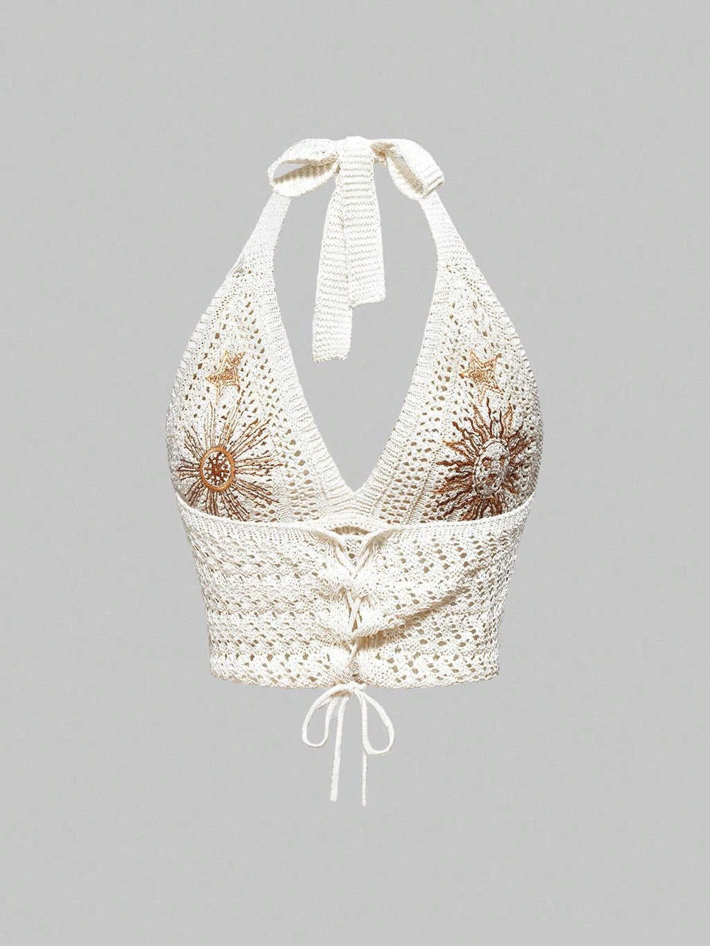 Halter Yaka Örme Crop