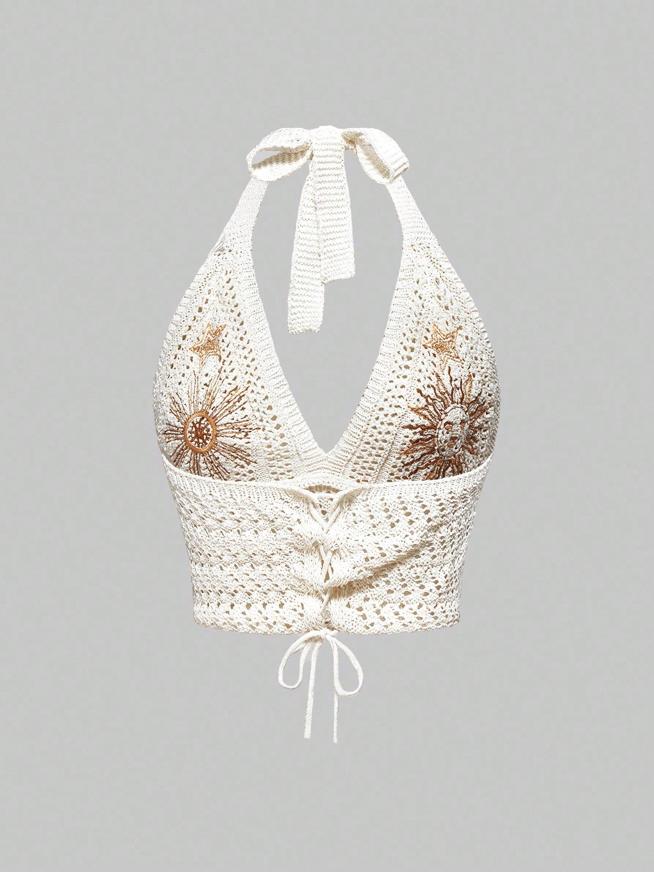 Halter Yaka Örme Crop