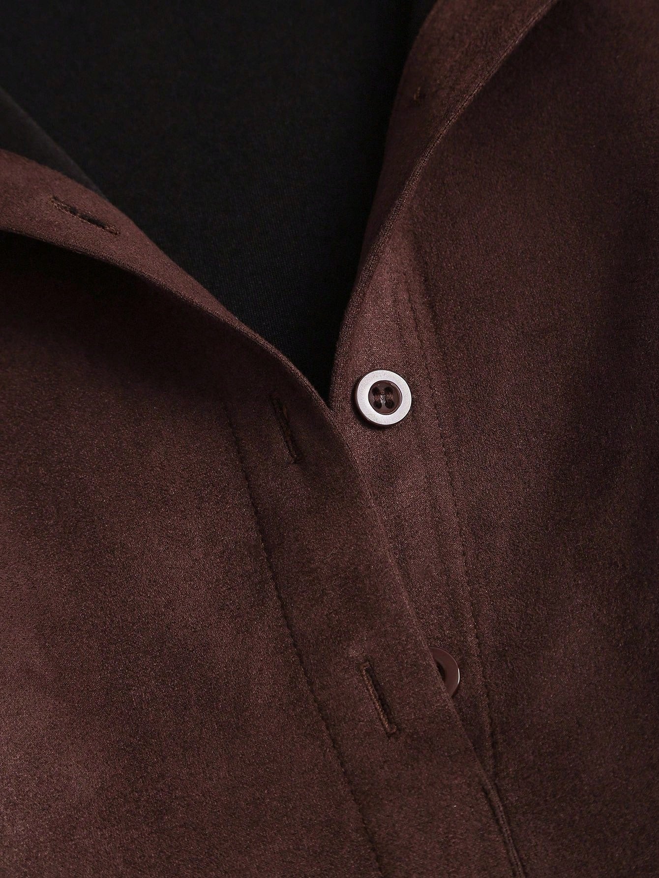 Kahverengi Süet Görünümlü Fit & Flare Gömlek Elbise