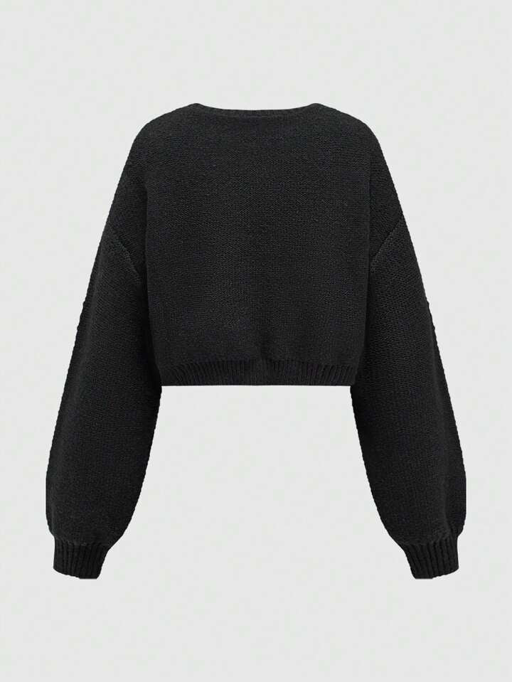 Güneş & Yıldız Nakışlı Crop Hırka