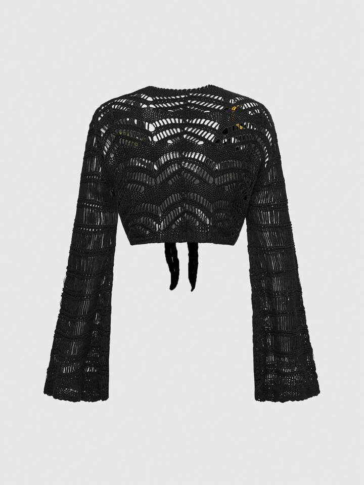 Yıldız İşlemeli Örme Bluz