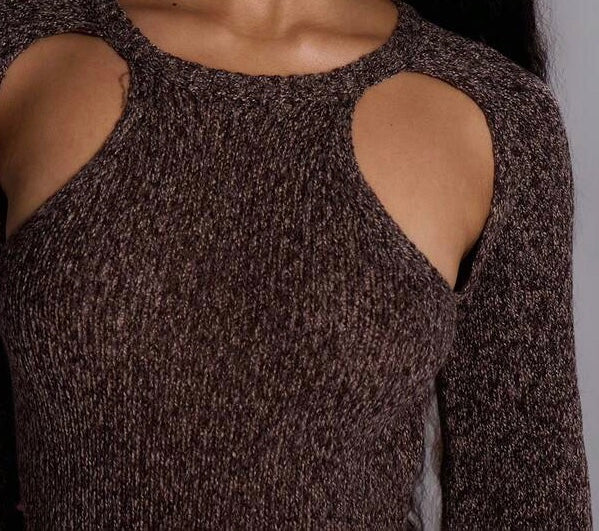 Cut-Out Triko Tulum – Kahverengi