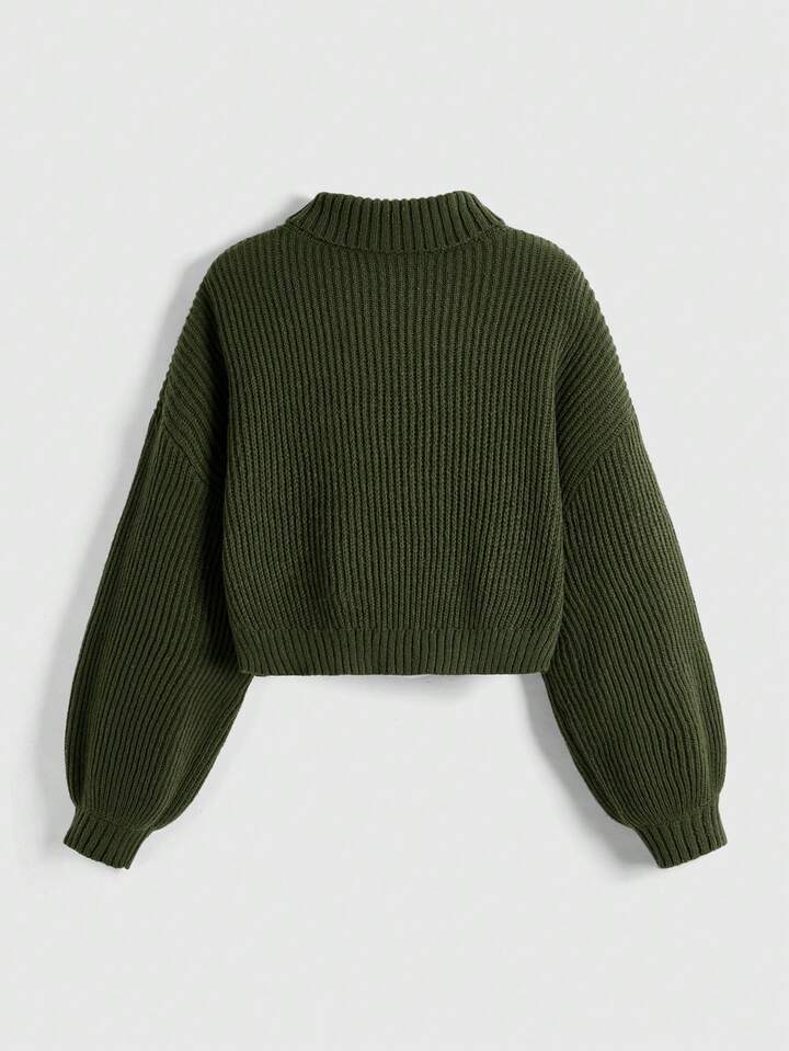 Nakış Detaylı Tilki Desenli Triko Kazak