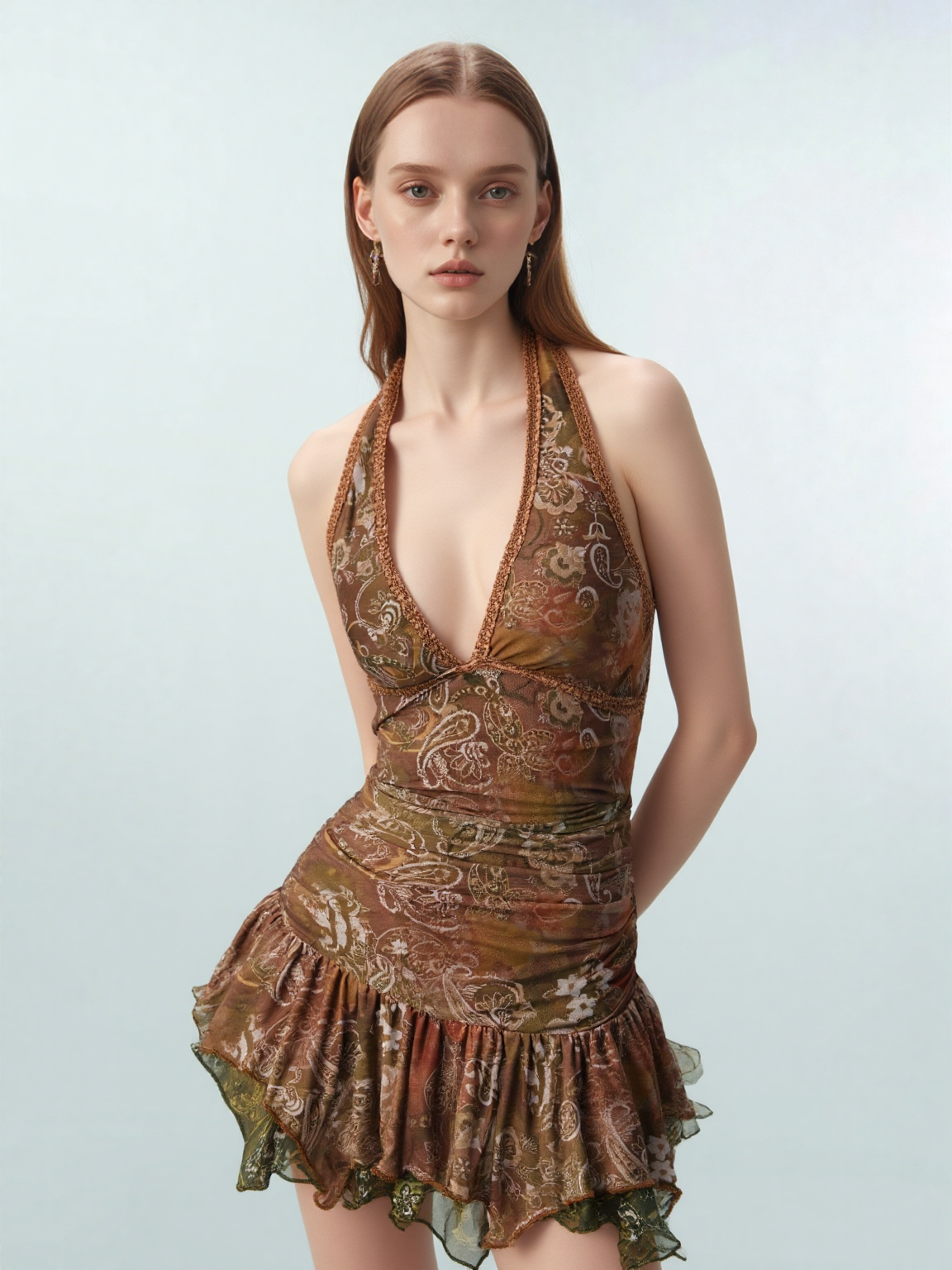 Asimetrik Kesim Mini Elbise